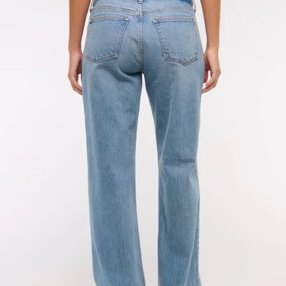 Abercrombie & Fitch Curve Love Low Rise Baggy Jeans Womens 34 Regular NWT - Picture 5 of 10